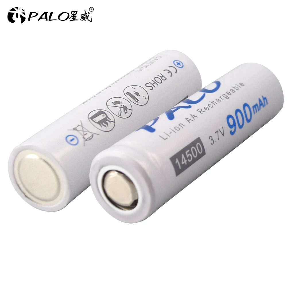 PALO 2-16 pcs 3,7 V AA 14500 аккумуляторная батарея 2A 900mAh литий-ионные литиевые батареи для светодиодного фонарика мышь Налобные фонари