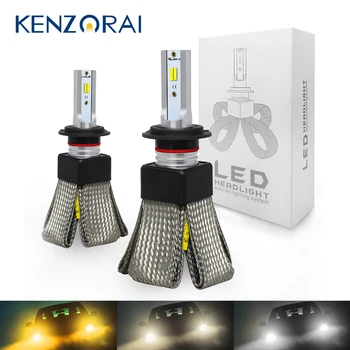 

2-pcs Three colors 3000K 4300K 6000K car headlight bulbs led H7 H4 H1 H8 H9 H11 9005 HB3 9006 HB4 LED Fog light Auto lamp Copper