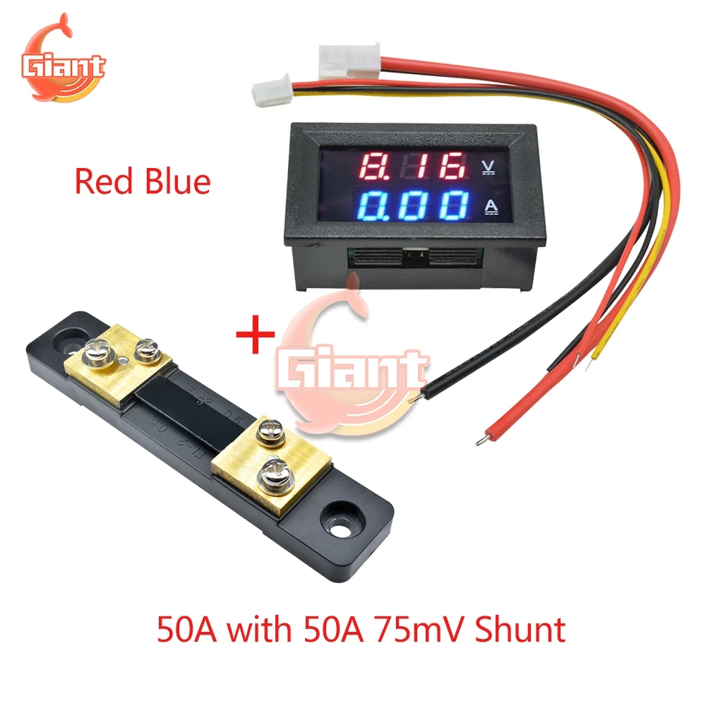 DC0-100V/7-110V 50A Digital Voltmeter Ammeter LED Display DC Amp Volt Meter Voltage Current Tester Volt Detector with FL-2 Shunt noise measuring device Measurement & Analysis Tools