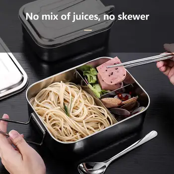 

Stainless Steel Bento Box With Compartment Portable Food Storage Box Leakproof Sandwich Box For Children And Adults