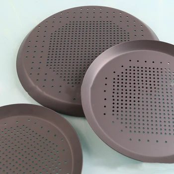 

New Round Pizza Pan Thickening Punching Holes Pizza Pie Pan Mold Aluminium Alloy Pancake Baking Trays Kitchen Bakeware