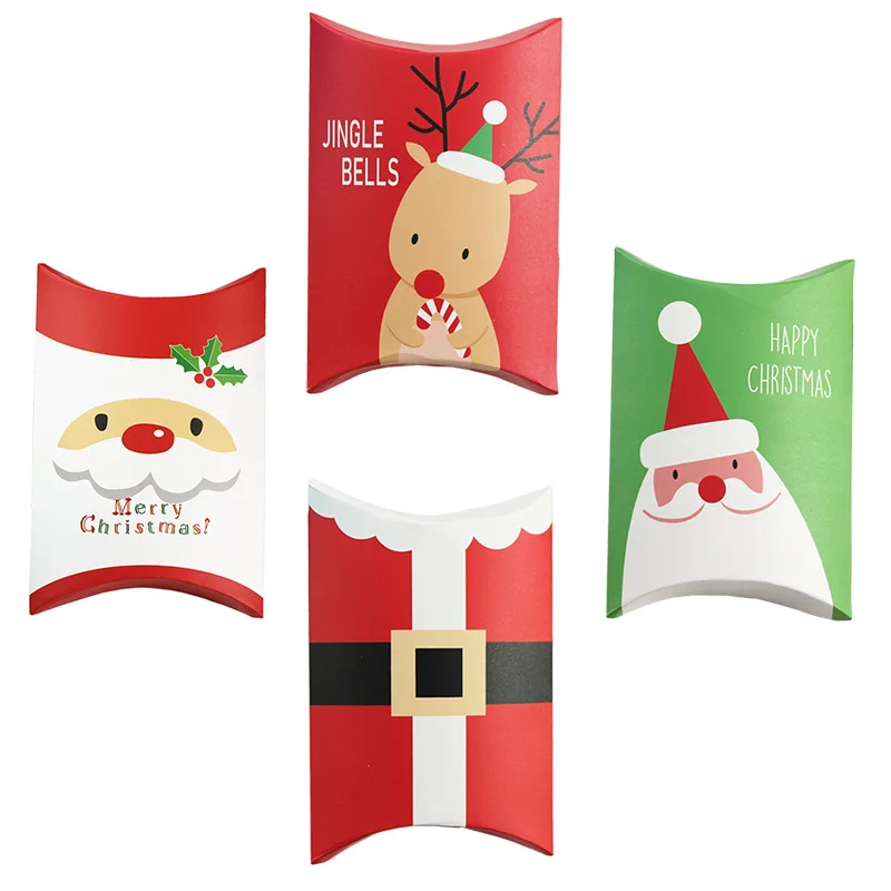 50Pcs/lot Lovely Claus Printed Merry Christmas candy gift box Biscuit Packaging Wedding Favors for Party Supplies | Дом и сад