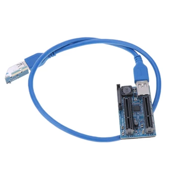 

Pcie Express PCI-E 1x To Dual 4x Extender Riser Card Adapter USB 3.0 Cable