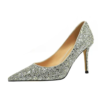 

Fashion Glitter Lady Dress Shoes Women Pumps Festival Party Wedding Shoes Formal Pumps Business Stilettos High Heels FIS178