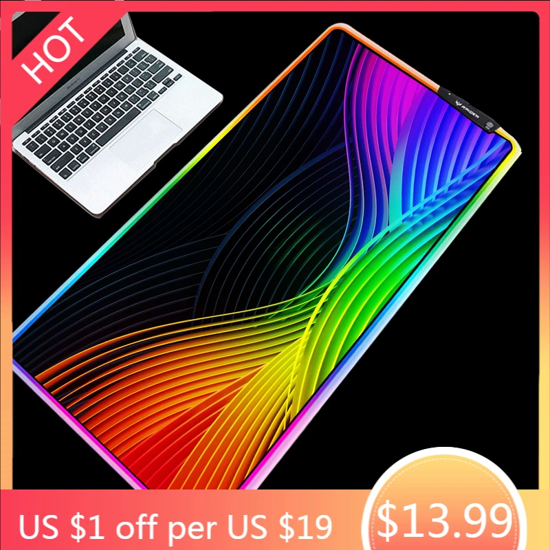 

RGB Colorful Cool Pattern Large Mouse Pad LED Backlight Keyboard Pad Desk Pad Gaming Pad Soverwatch Mousepad 90x40/80X30CM