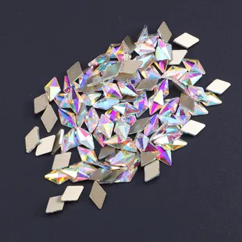 

100 Pcs Rhombus Gems Shining Decorative Nail Art Gems Glitter 6x10MM Nail Art for Camera Cell Phone Case DIY Nail Clothe
