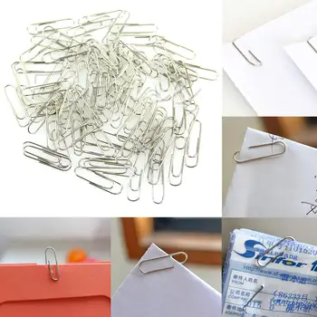 

1 Set 100Pcs New Office Plain Steel Paper Clips 29mm Paperclips Metal Silver Paper Clip