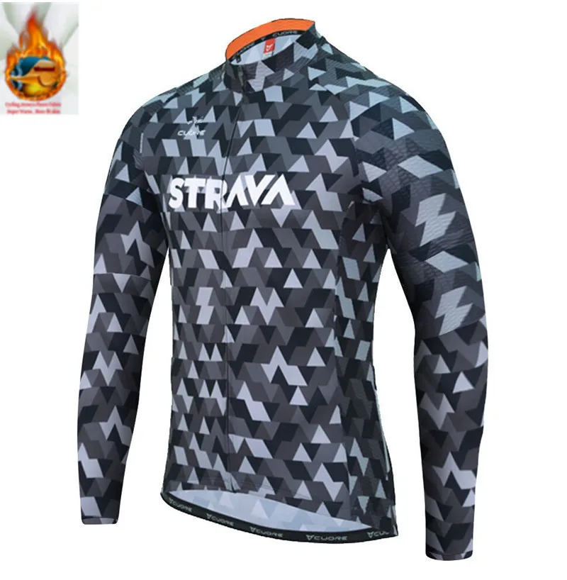 3 Pro STRAVA зимний термальный флис Велоспорт Джерси Набор велосипедная одежда invernale велоодежда MTB велосипед Джерси - Цвет: 3