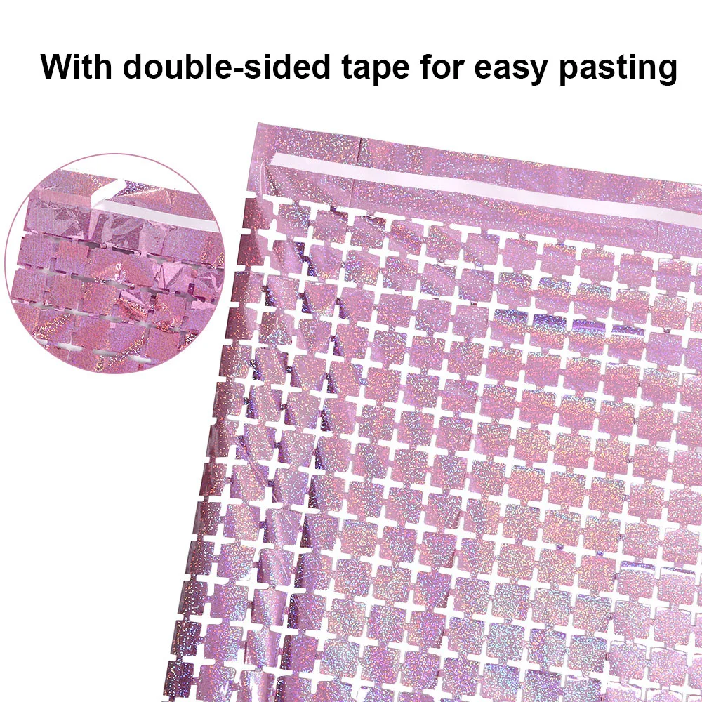 2Pack Little Square Foil Curtain Backdrop Bachelorette Party Backdrop Sequin Decorative Curtains Wedding Birthday Party Decor birthday backdrop,party backdrop curtain,party decoration,party supplies