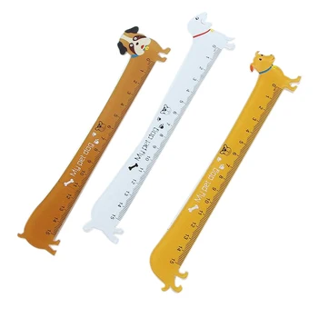 

3 Pieces Kawaii Cute Lovely Puppy Dog Plastic Straight Ruler Study Student Stationery School Supplies Gift