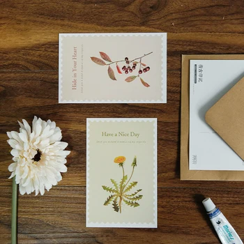 

30pcs Best Wish and Natural Plant Style Card As Party Invitation DIY Decoration Gift Card Message Card Postcard