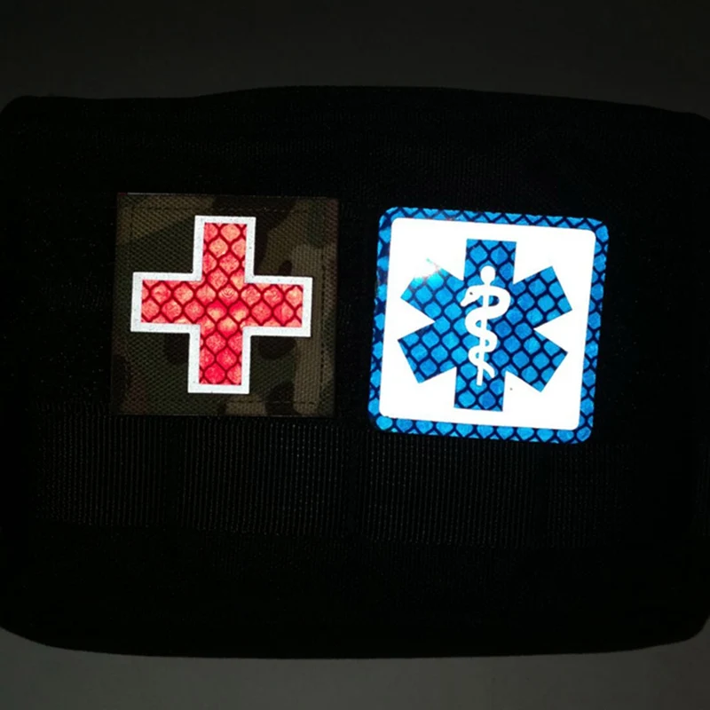 Светоотражающий медник многоцветной крест медицинский спасательный IR Chapter армейский значок тактический боевой патчи