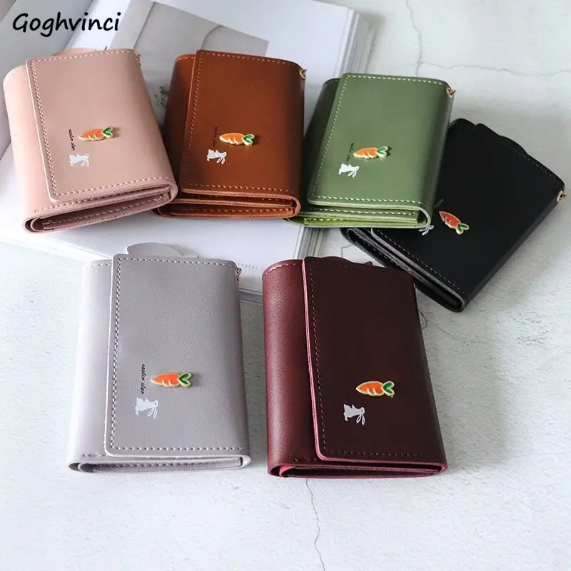 Short Wallets Women Printed Appliques Kawaii Purse PU Leather Wallet Casual Mini Money Bag Korean Style Students Ulzzang Fashion | Багаж и