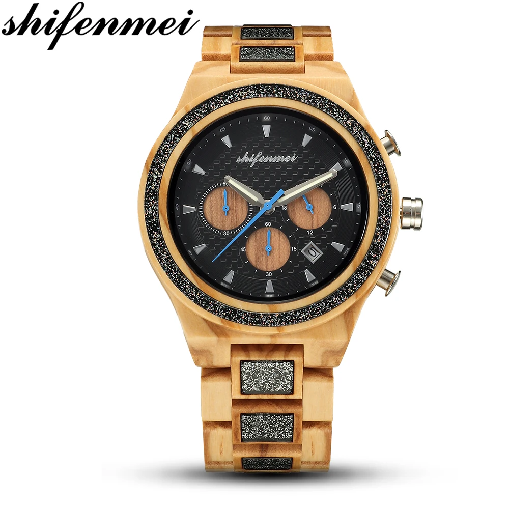 

Shifenmei Full Wood Watch Male Wooden Band Quartz Watch Men Clock Top Luxury Fashion Casual Men's Watch relogio masculino