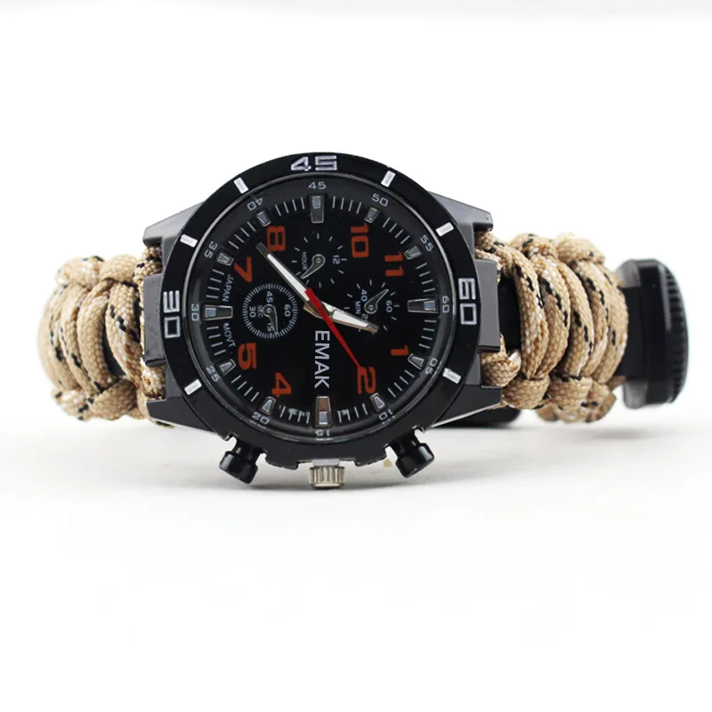 

Trend of Fashion Men Multi-functional Outdoor Sports Watch 29 One Watch Compass Survival Whistle Thermometer