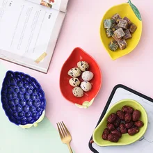 Креативная керамическая Салатница в форме авокадо, милая Клубника, десертная тарелка для закуски, блюдо черника, лимон, посуда