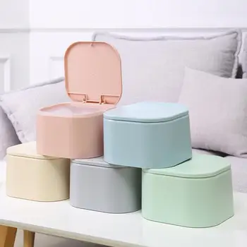 

Mini Pressing Type Desktop Trash Can Car Waste Bins Office Household Small Plastic Garbage Storage Bucket Kitchen Organizers
