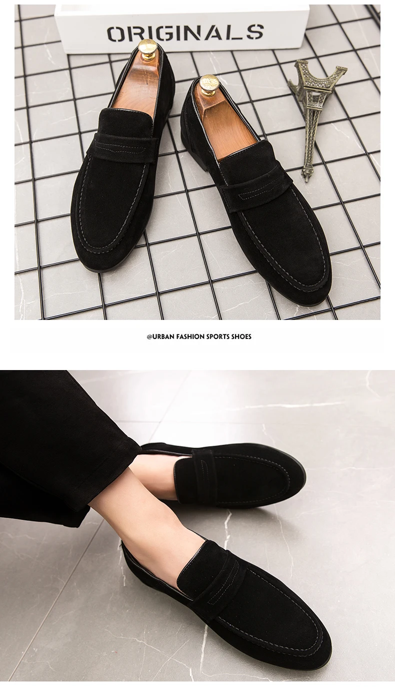 С волнообразным краем; Zapatos De Hombre Весна Для мужчин лоферы из замшевой кожи на плоской подошве; Повседневная обувь; дышащие слипоны; мягкая спортивная обувь мокасины, обувь для вождения