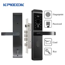 KPIOCCOK умный дверной замок из нержавеющей стали пароль отпечатка пальца Замок IC Card Key Wechat механический замок с Биометрическим распознаванием