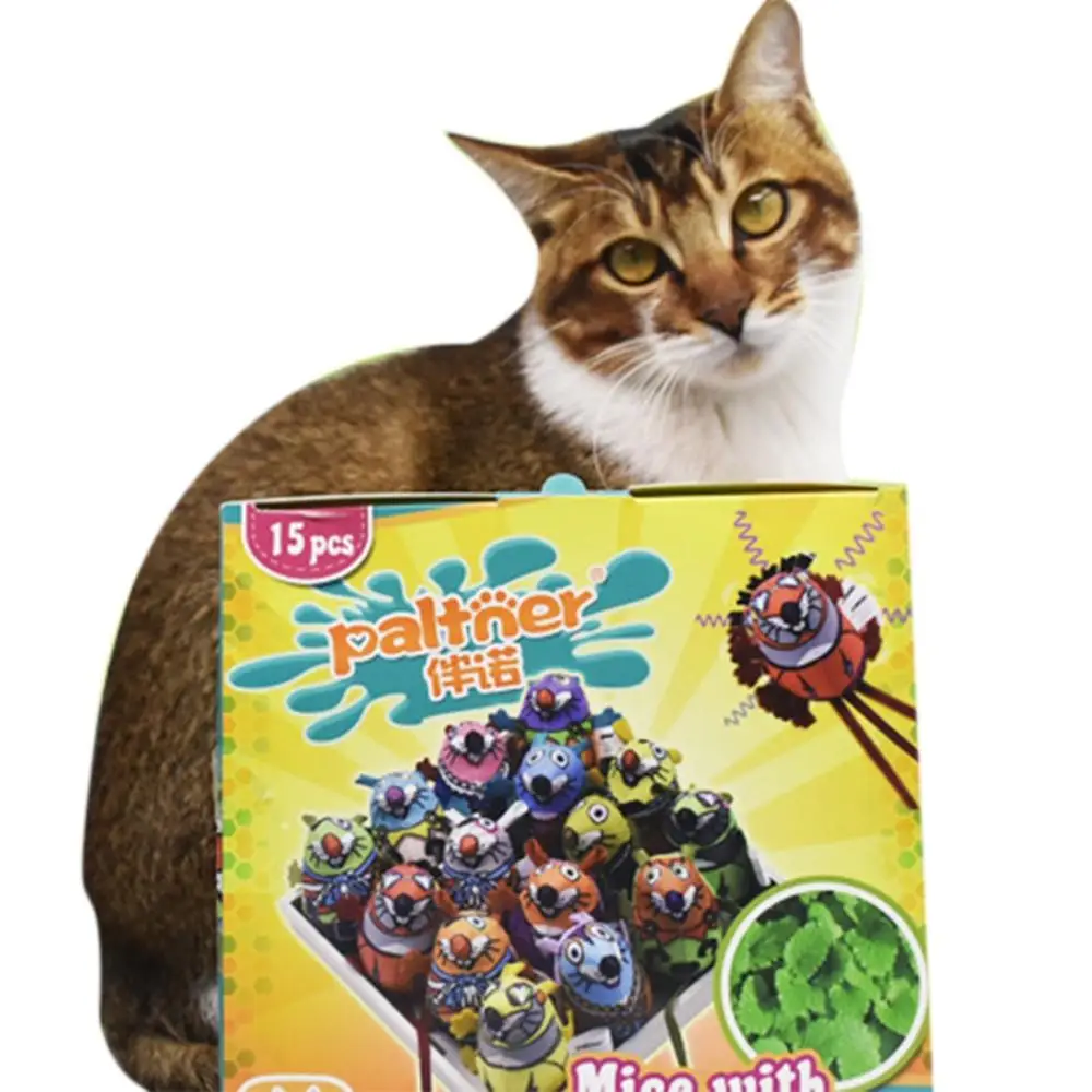 

15 Pcs/lot Plush Mice Toys Set With Catnip And Bell For Cat Interactive Durable Teaser Cat Supplies Suitable Pets Of All Sizes