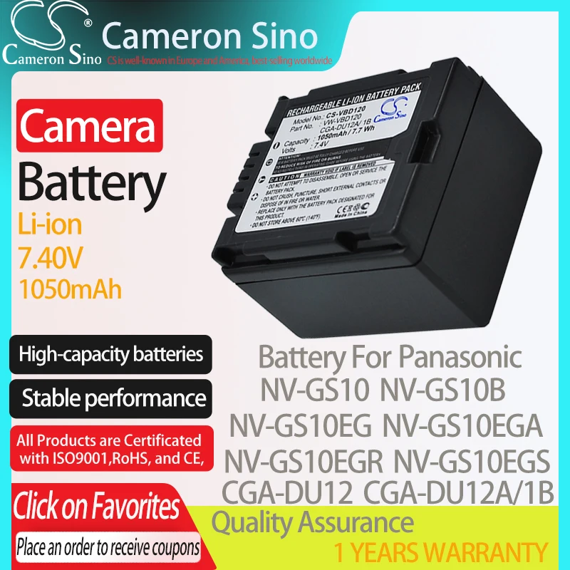 Premium Battery for Panasonic NV-GS120 VDR-D250 NV-GS27 NV-GS250EG-S NV-GS70 