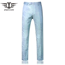Plyesxale бренд тонкий приталенный небесно-голубой костюм брюки для мужчин костюм новой модели брюки мужские большие размеры повседневные мужские свадебные Брюки P6