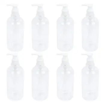 

5pcs/8pcs 500ml Refillable Pump Bottles Transparent Shampoo Dispenser Lotion Liquid Bottles for Bathroom Kitchen