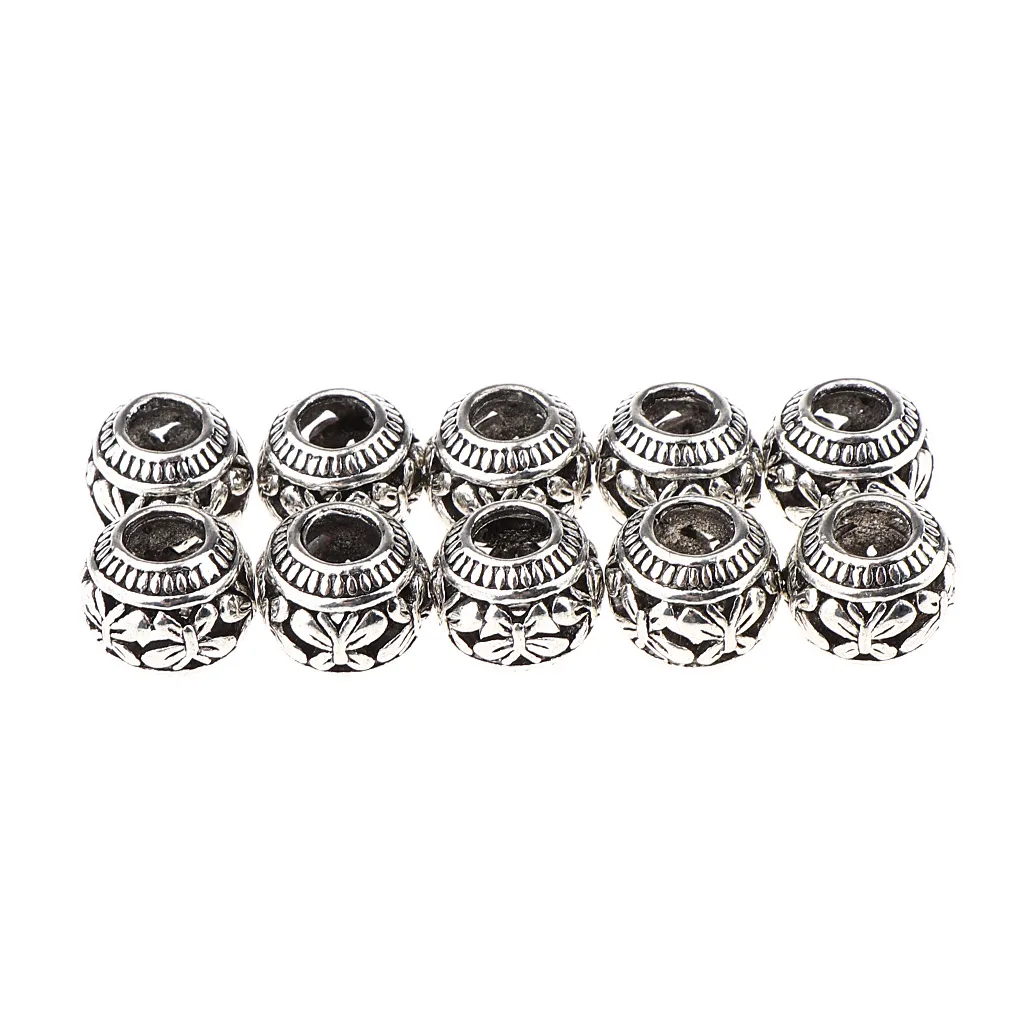 10pcs/set Dreadlocks Beads Hair Rings Tubes Decoration Braiding Hair Braid Cuff Clip
