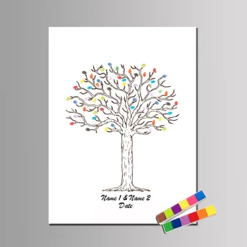 

Personalized Wedding Signature Guest Books Fingerprint Tree Wedding Guest Book Wedding DIY Fingerprint Painting Wedding Decor