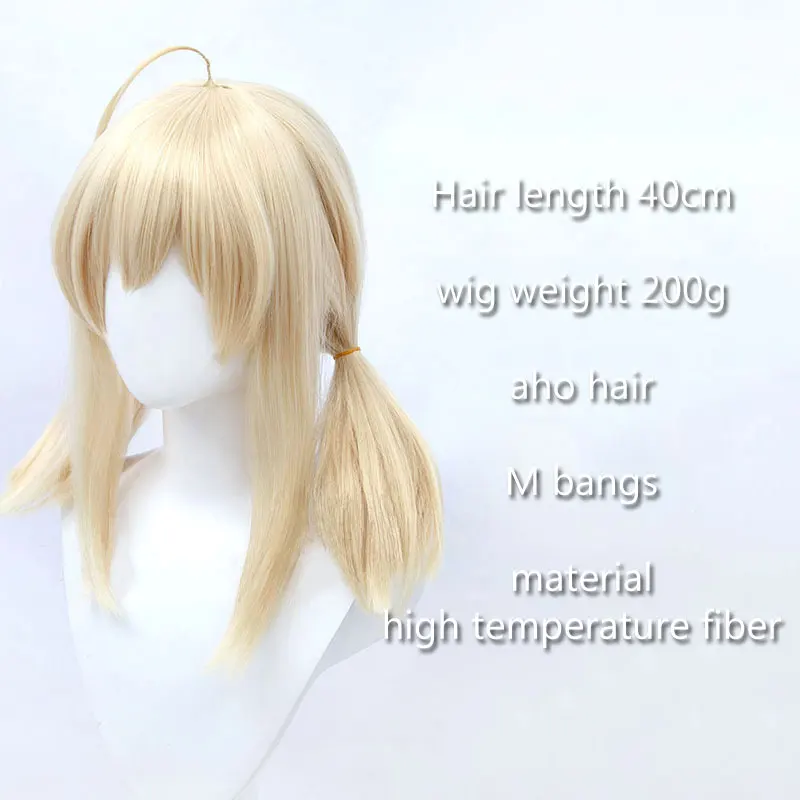 Synthetic Short Wig with Bangs Klee Cosplay Genshin Impact Twin Ponytail Wig for women Party Blonde Hair Extension MUMUPI 2