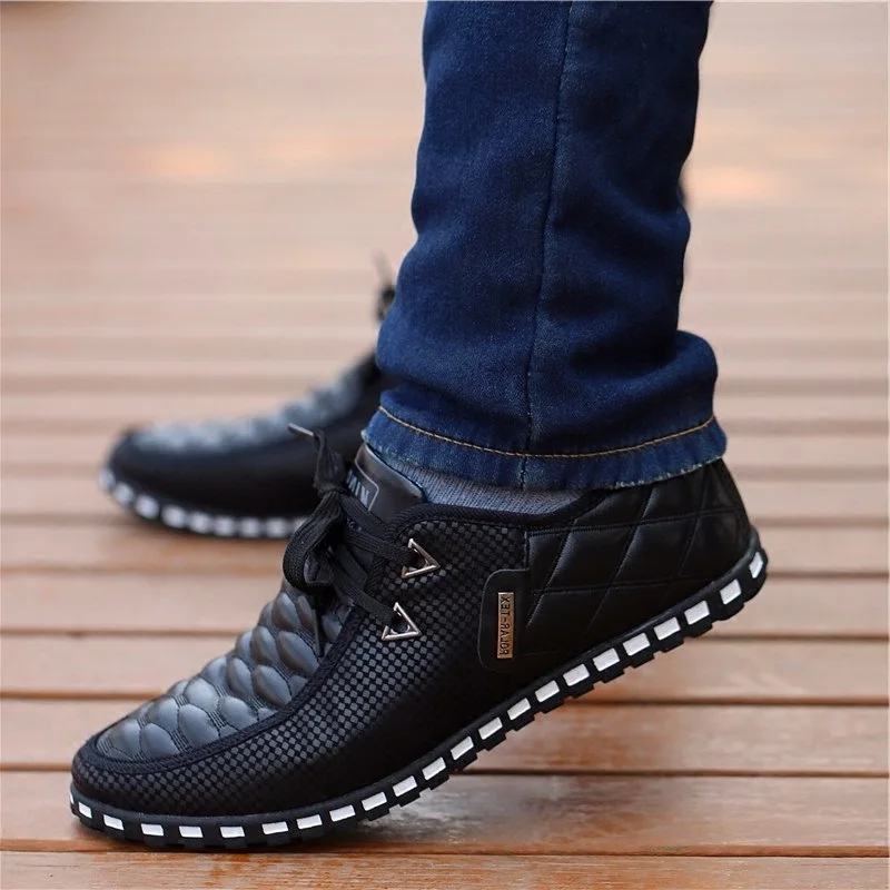 

Men Leather Shoes Men's Casual Shoes Breathable Light Weight Sneakers Driving Shoes Business Men Shoes tenis masculino