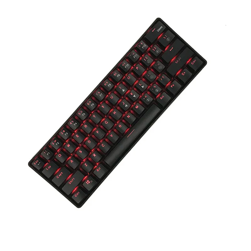 PC Laptop Computer Gaming Mechanical Keyboard 61 Key USB Wireless RGB Backlit Gamer Mini Ergonomics Keyboard For Desktop