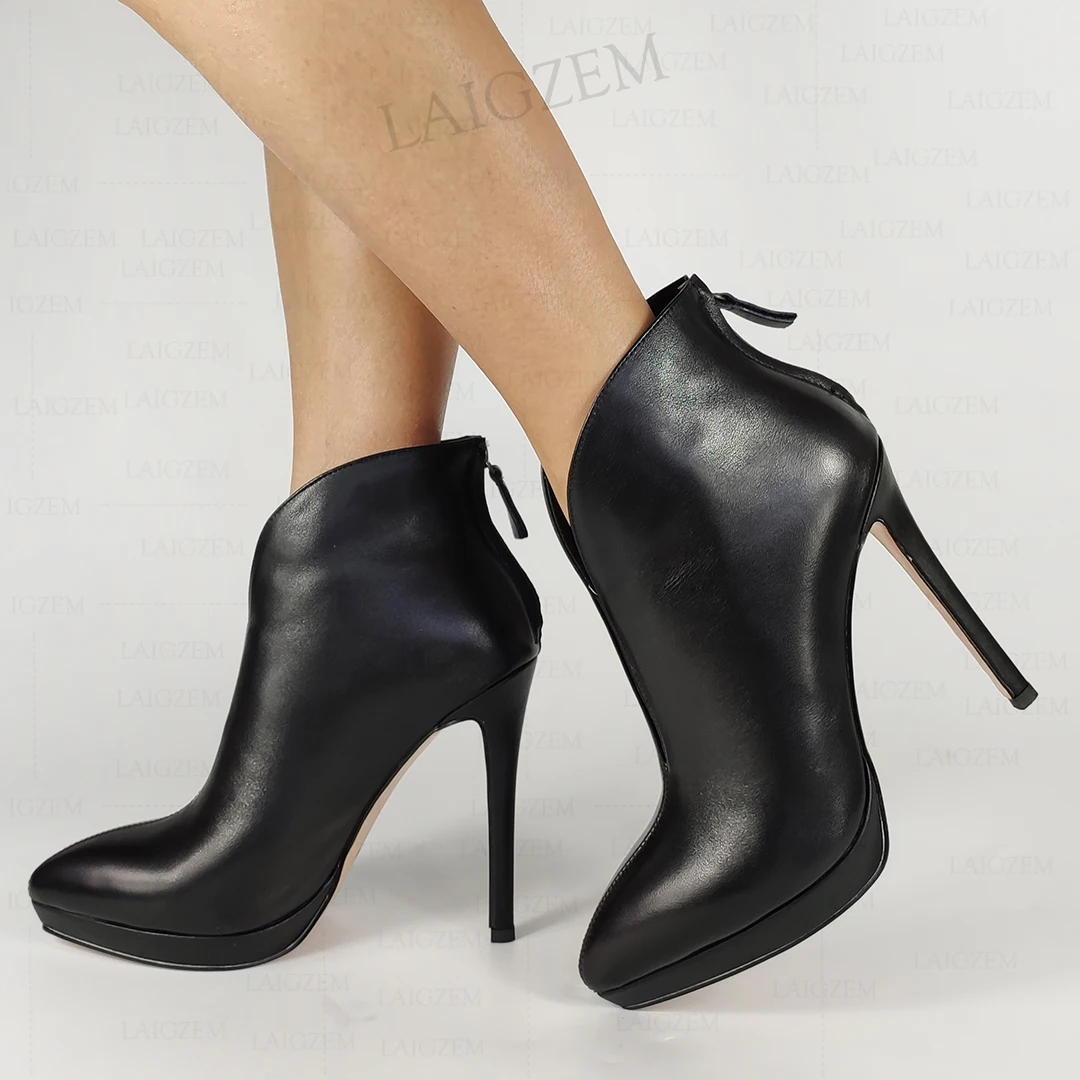 

Женские ботильоны из натуральной кожи, на шпильке 12 см, Размеры 33 39 41