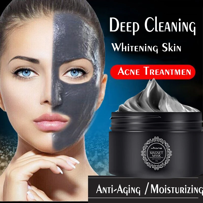 

100g Mineral Magnetic Face Mask Pore Cleansing Facial Beauty Shrink Pores Whitening Firming Moisturizing Blackhead Removal Mask