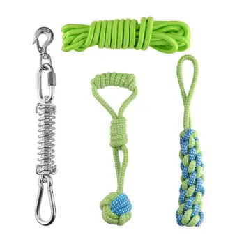 

Pet Toys Dog Toys Stainless Steel Spring Cotton Rope Toy Spring Rod Hanging Bungee Dog Rope Toy Cotton Rope Toy Spring Package