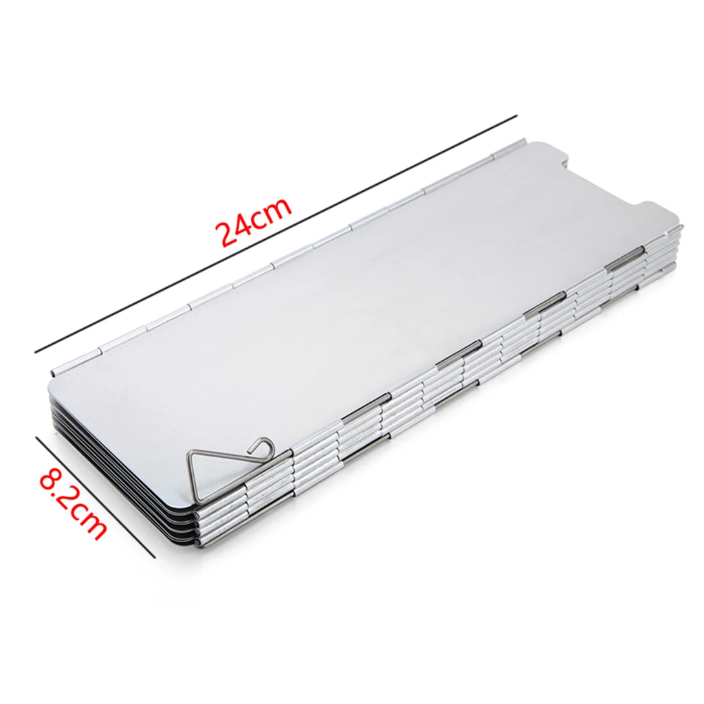 10 Pieces Cooker Wind Guard Wind Shield Folding Windshield Plates Outdoor Camping Kitchen BBQ Stove Picnic Wind Screen 