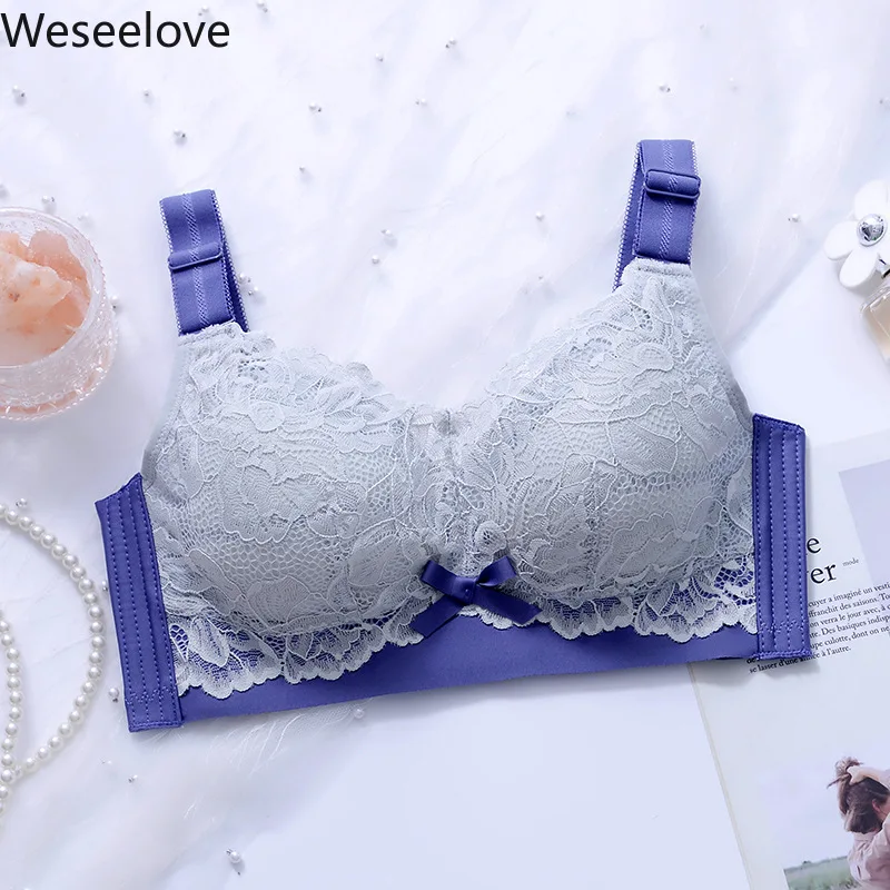 

Weseelove женский кружевной бюстгальтер с полным покрытием без косточек сексуальное нижнее белье дышащее тонкое белье 34 36 38 40 42 B C D X54