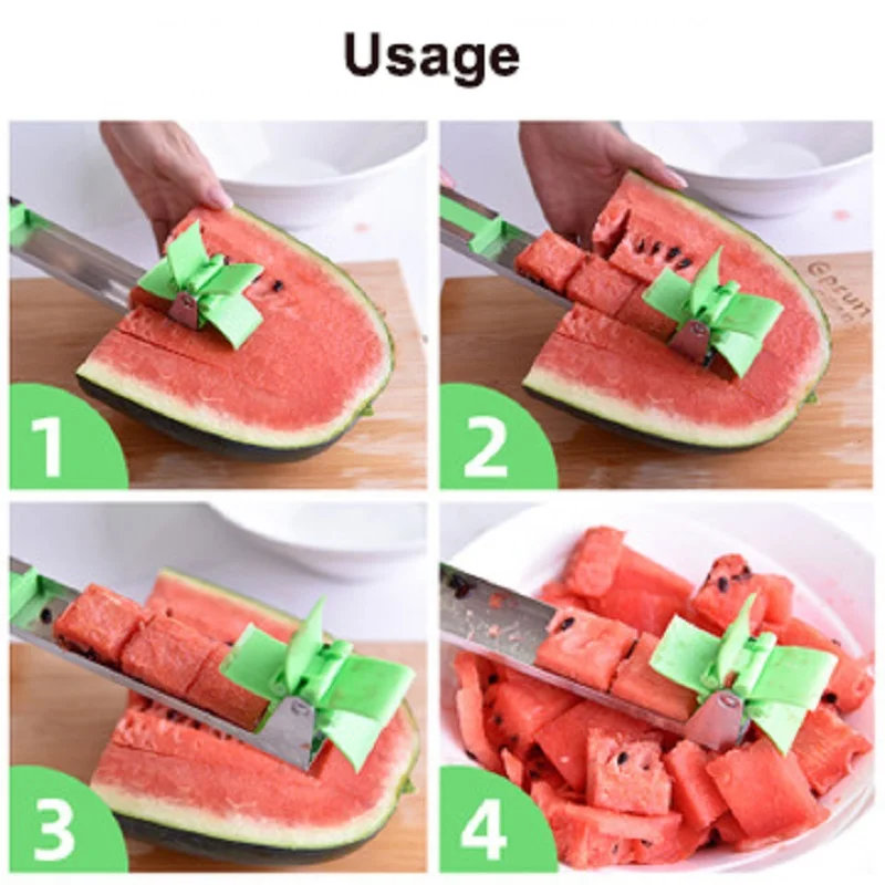 

Stainless Steel Watermelon Slicer Fruit Vegetable Fast Cutter Knife Corer Peeler Gadgets Melon Cubes Kitchen Cutting Accessories