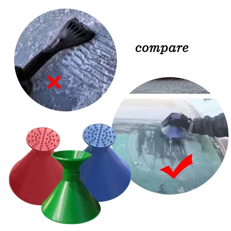 

Car Window Glass Windshield Ice Scraper Funnel Snow Remover Shovel Window Scrapers Cone Deicing Tool Scraping