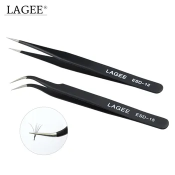 

Lagee one pair of tweezers for eyelash extension professional tweezers ESD12 15