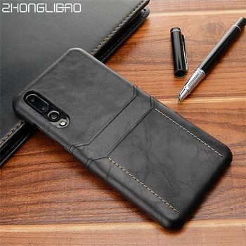 

Slim Card holder Leather Case for samsung note 10 Plus 8 9 luxury wallet thin hard back cover for galaxy s10 s9 s8 plus coque