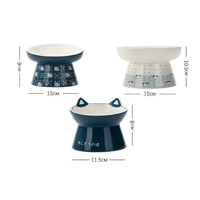 Non-slip Ceramic Cat Bowl Feeder with Raised Stand Bone Cervical Protect Food Water Cat Bowl Ceramic Small Dogs Pet Feeder 6