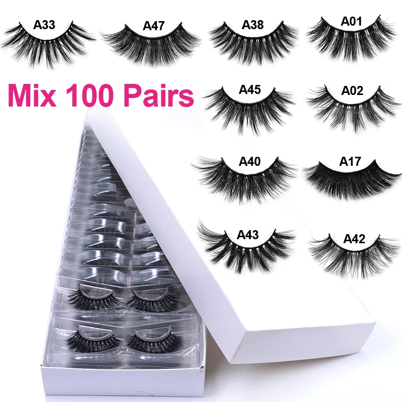 

OKAYLASH 50/100 Pair Wholesale Nature Curelty Free Cheap False Eyelash Vendor Factory Direct Price Makeup 3D Strip Eyelash Bulk