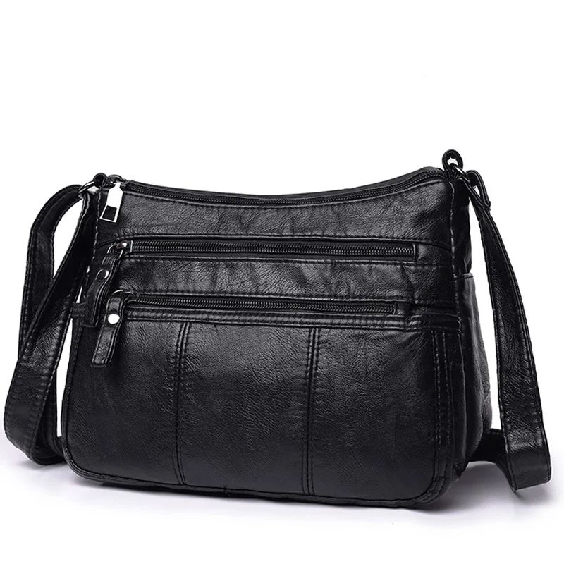 

2019 New Style Korean-style Shoulder Bag Mom Shoulder Bag Washing Soft Leather Women's Bag Versatile Simple WOMEN'S Bag