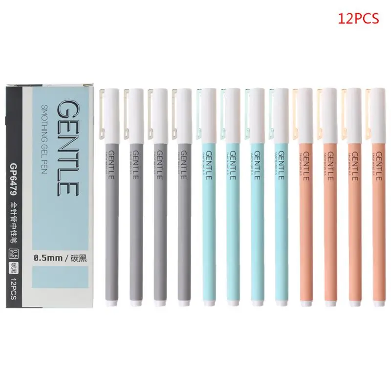 

12pcs/pack 0.5 mm Cute Gel Pens Black Ink Pen Students Stationery School Supply Office Writing Tool