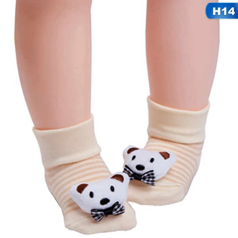 Детские носки резиновый противоскользящий с рисунками персонажей из мультфильмов для девочек; юбка для детей ясельного возраста осенне-весенний модный костюм с животными для новорожденных милые 0-6-12month - Цвет: 14
