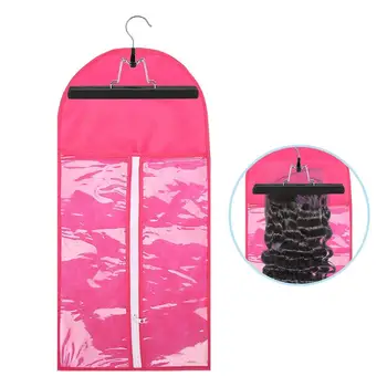 

1pcs Hair Extensions Wigs Storage Bag with Wig Hanger Dust Proof Protective Wig Storage Holder for Styling Accessories