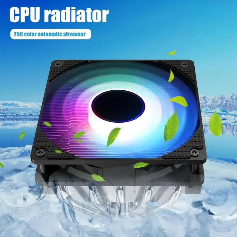 Baratos Jonsbo CR 701 ventilador de refrigeración de 12cm CPU 256 iluminación colorida PWM 4Pin 5 tubos de calor enfriador de ordenador silencioso disipador de calor para Intel AMD FM2 +