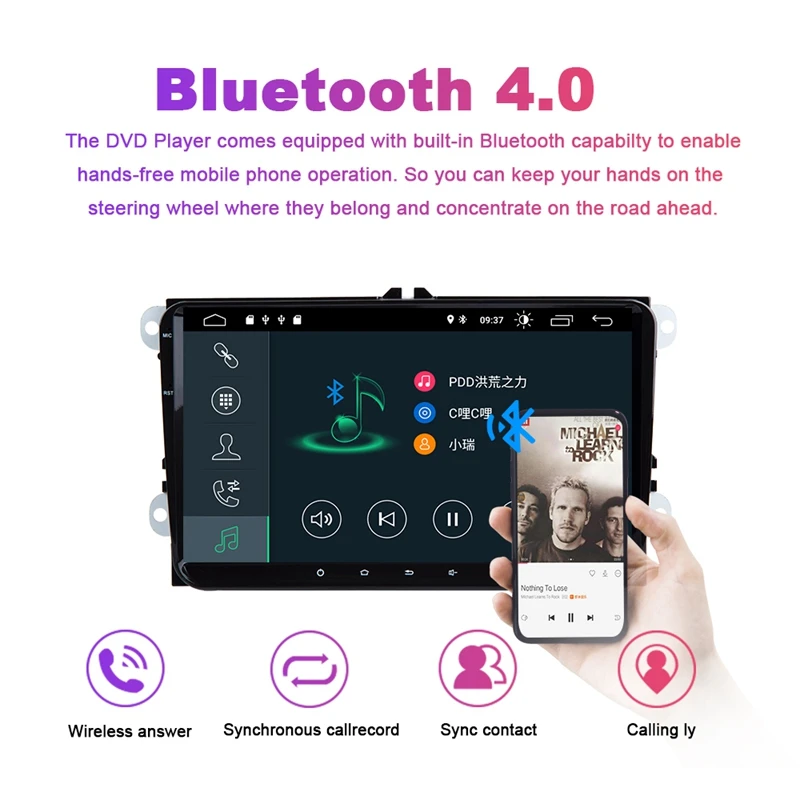 2 Din Android 9 Автомобильный мультимедийный gps навигатор для Amarok Passat B6 Golf 56 Skoda Octavia 2 Superb 2 Seat Leon радио