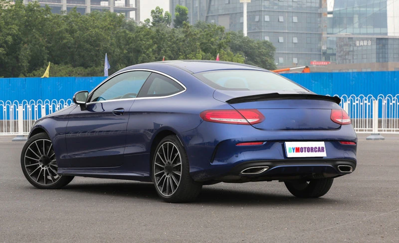 F Стиль углеродного волокна стволы 2 двери спойлер подходит для Benz C-Class W205 C180